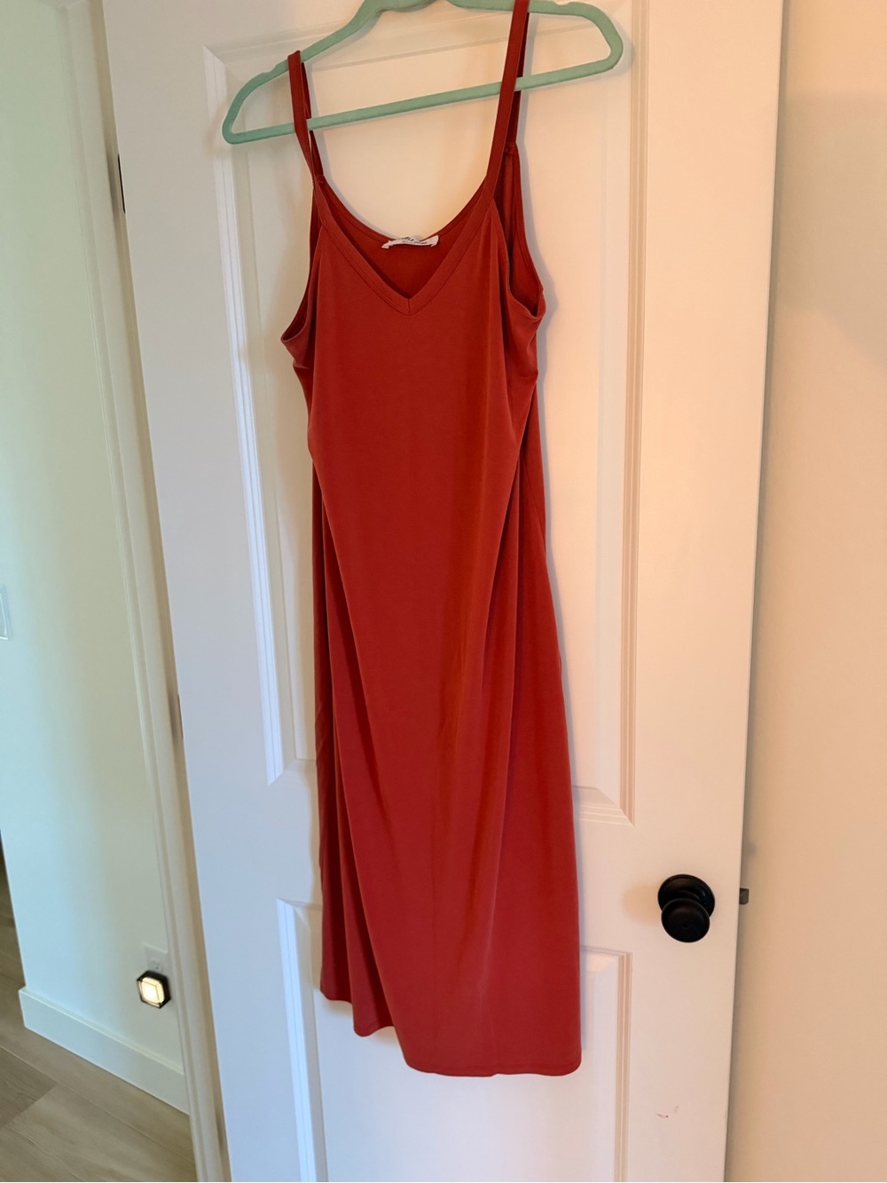 Double Zero Rust Red Slip Midi Dress